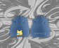 blue beanie hat with cartoon girl on it