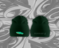 dark green beanie with cartoon gator